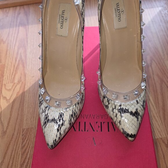 Valentino Garavani Rockstud Python Snakeskin pumps 39.5 - Picture 3 of 6